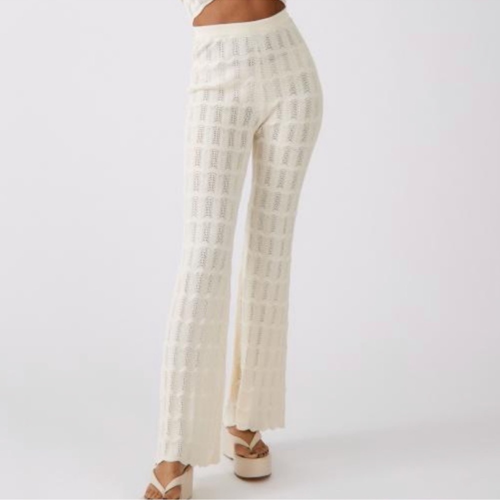 13 Another Girl Eco Pointelle Scalloped Flare Trousers size 2 - Picture 3 of 7